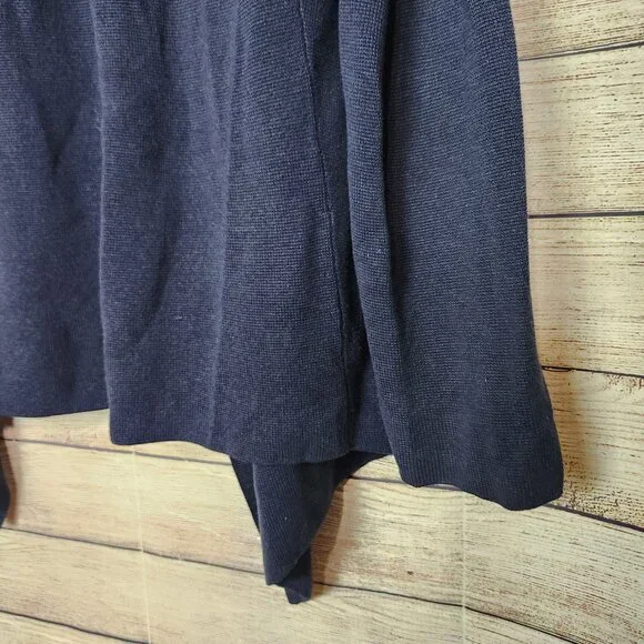 Eileen Fisher Tencel Silk Draped Open Front Cardigan Midnight Blue Size Large - Picture 12 of 14